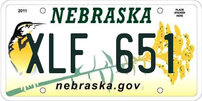 NE license plate XLF651