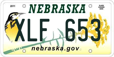 NE license plate XLF653