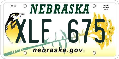 NE license plate XLF675