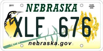 NE license plate XLF676
