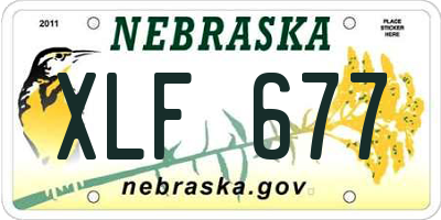 NE license plate XLF677