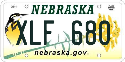 NE license plate XLF680