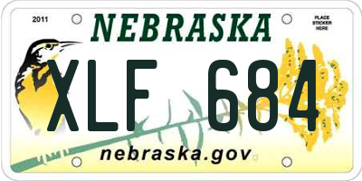 NE license plate XLF684