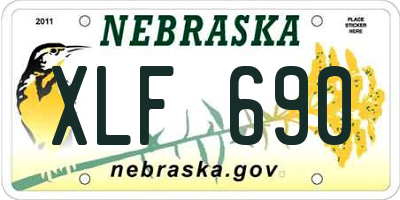 NE license plate XLF690