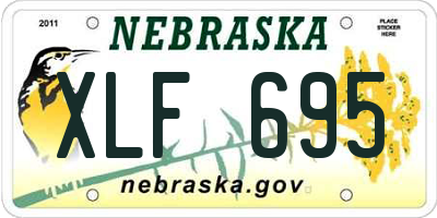 NE license plate XLF695