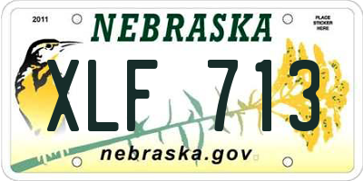 NE license plate XLF713