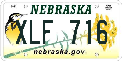 NE license plate XLF716
