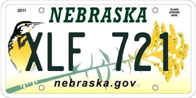 NE license plate XLF721