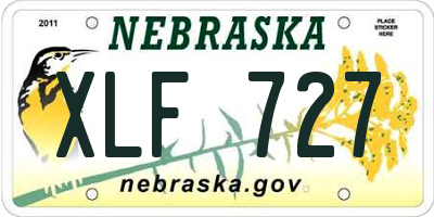 NE license plate XLF727