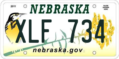 NE license plate XLF734