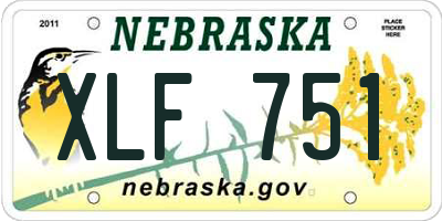NE license plate XLF751