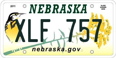 NE license plate XLF757