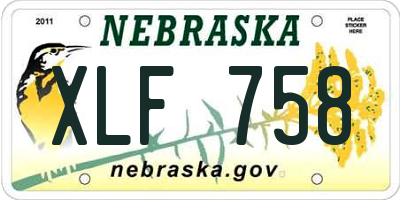 NE license plate XLF758