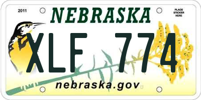 NE license plate XLF774