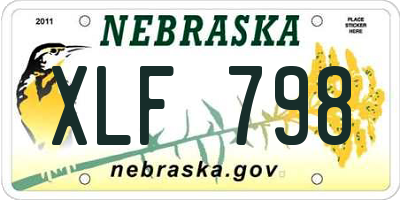 NE license plate XLF798