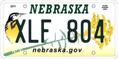 NE license plate XLF804