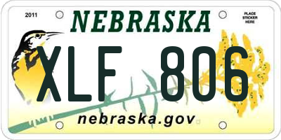NE license plate XLF806