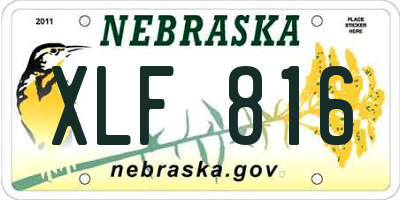 NE license plate XLF816