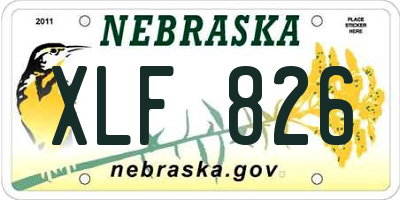 NE license plate XLF826
