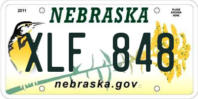 NE license plate XLF848
