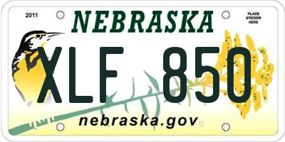 NE license plate XLF850
