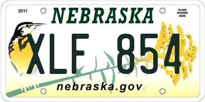 NE license plate XLF854
