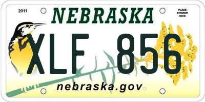 NE license plate XLF856