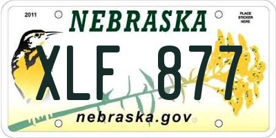 NE license plate XLF877