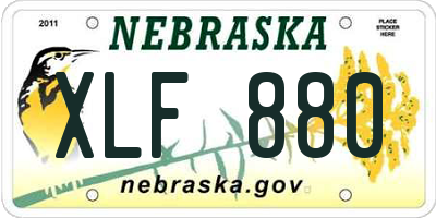 NE license plate XLF880
