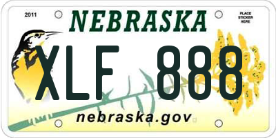NE license plate XLF888