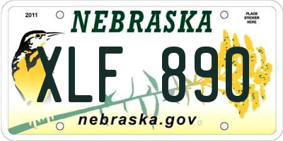NE license plate XLF890