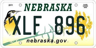 NE license plate XLF896