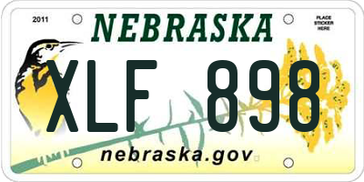 NE license plate XLF898