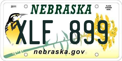 NE license plate XLF899