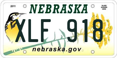 NE license plate XLF918