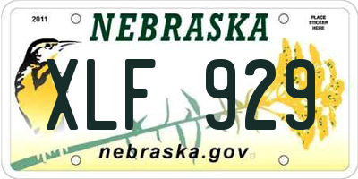 NE license plate XLF929