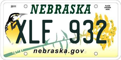NE license plate XLF932