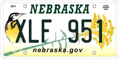 NE license plate XLF951