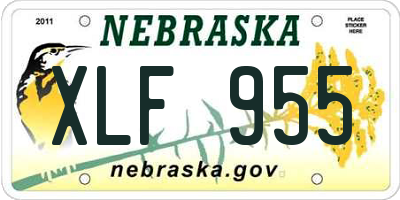 NE license plate XLF955