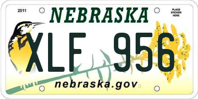 NE license plate XLF956