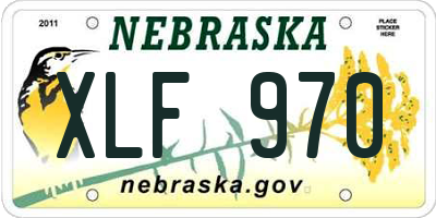 NE license plate XLF970