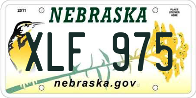 NE license plate XLF975