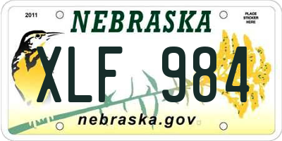 NE license plate XLF984