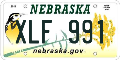 NE license plate XLF991