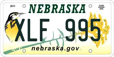 NE license plate XLF995