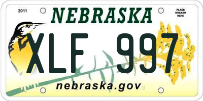 NE license plate XLF997