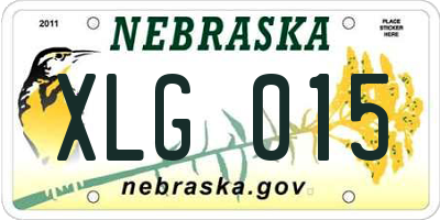NE license plate XLG015