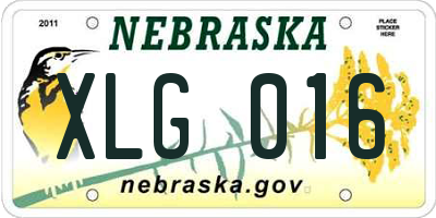 NE license plate XLG016