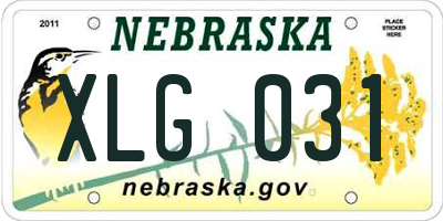NE license plate XLG031