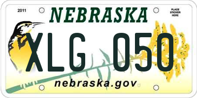 NE license plate XLG050